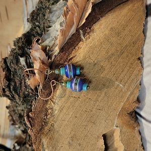 Inlaid Prayer Bead Earrings